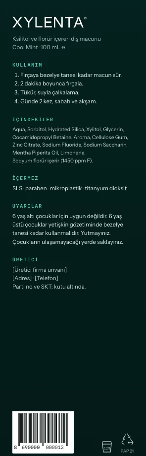 Kutunun arka yüzü: kullanım, içindekiler, uyarılar